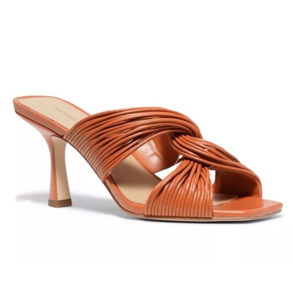 MICHAEL KORS Alessia Mule Orange Heeled Sandals . Sizes 6, 9
